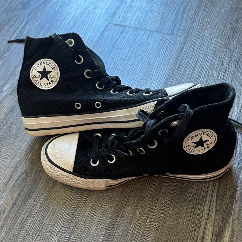 Converse Womens Black and White High-Top Sneakers